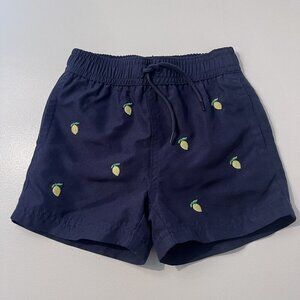 Janie & Jack Baby Boy's Blue Lemon Swim Trunks Size 6-12 M